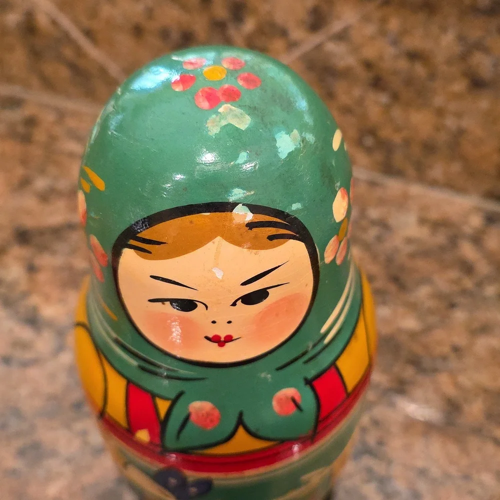 3 Russian Wooden Nesting Dolls - Picture 7 of 11